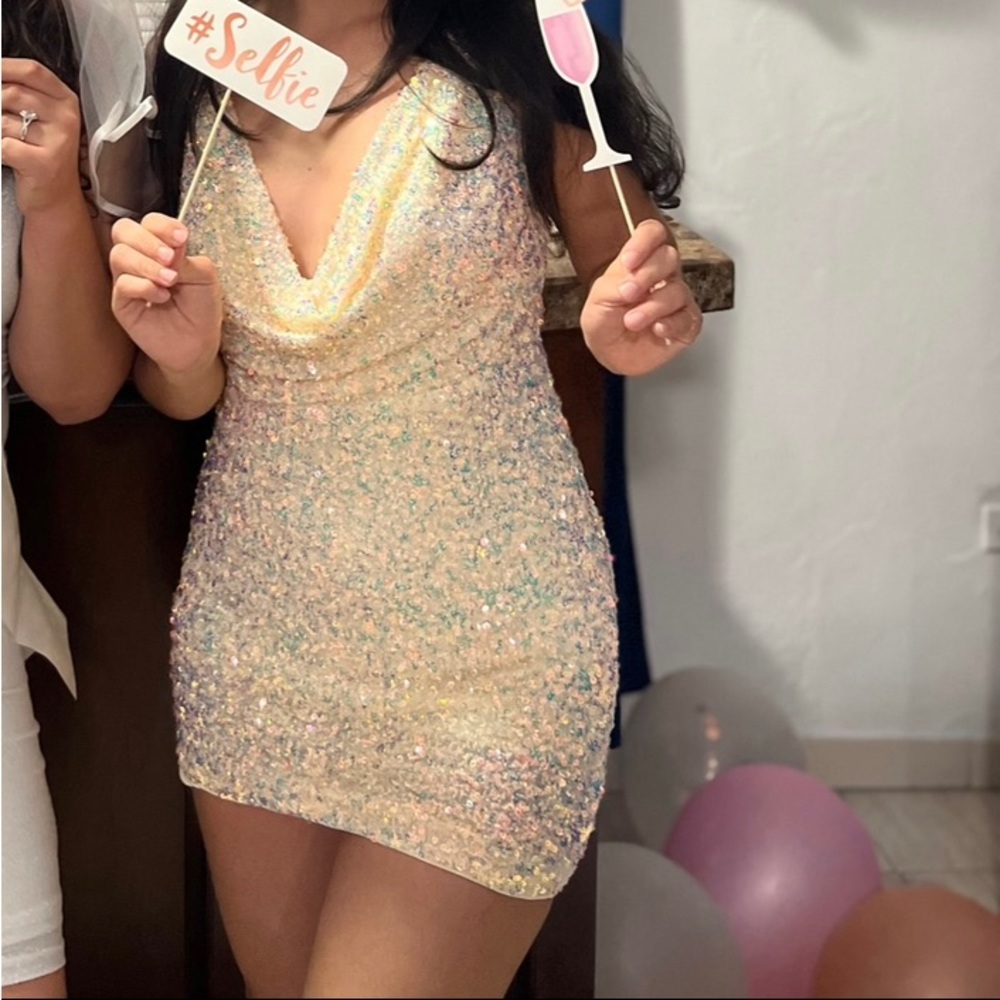 COPY - Sequin halter mini dress
